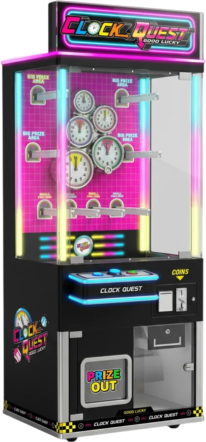 Clock Quest Timing Arcade Machine with Consolation Prize Function