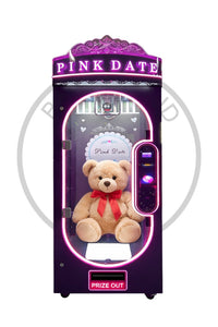 Pink Date Scissors Machine with Banknote and Coin Acceptance